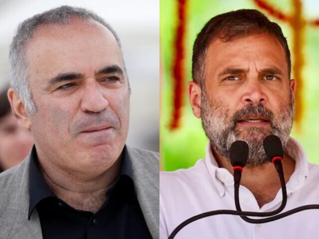 Russian chess legend Garry Kasparov (left) and Congress leader Rahul Gandhi.