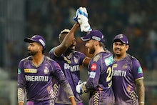 Andre Russell of Kolkata Knight Riders celebrating the wicket of Surya Kumar Yadav of Mumbai Indians during match 60 of the Indian Premier League season 17 (IPL 2024) between Kolkata Knight Riders and Mumbai Indians held at the Eden gardens Stadium, Kolkata on the 11th May 2024. (Sportzpics)