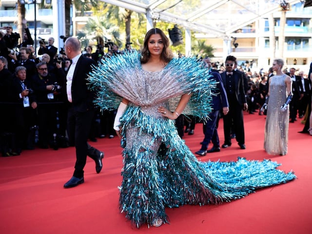 Aishwarya Rai Bachchan attended the Kinds Of Kindness Red Carpet at the 77th annual Cannes Film Festival at Palais des Festivals on May 17, 2024.