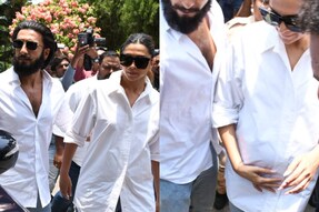 Deepika Padukone Flaunts Baby Bump for the First Time As Ranveer Singh Protects Her At Voting Booth | Watch