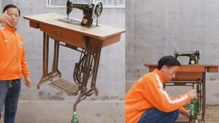 Watch: Chinese Man Balances Sewing Machine On Glass Bottles - Vimarsana News