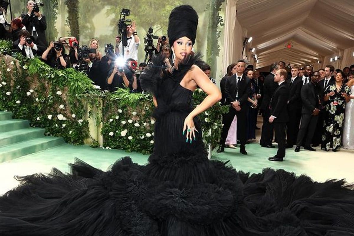 Met Gala 2024: Cardi B Adds Floral Symphony in an Extravagant Black Tulle Gown