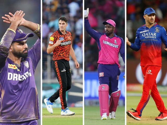 Captains of KKR, SRH, RR, and RCB teams