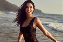Sexy! Manushi Chhillar Flaunts Her Curves In A Black Bikini, Mesh Coverup; Hot Photos Go Viral