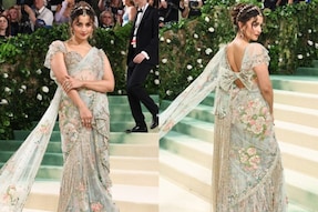 Alia Bhatt looked stunning in the hand embroidered floral saree, styled by celebrity fashion stylist Anaita Shroff Adajania (Images: X (formerly Twitter)