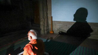 PM Modi began his 45-hour-long meditation at the famed Vivekananda Rock Memorial on Thursday. PM Modi began his 45-hour-long meditation at the famed Vivekananda Rock Memorial on Thursday.