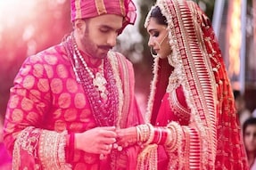 Ranveer Singh and Deepika Padukone during their wedding ceremony in Italy.