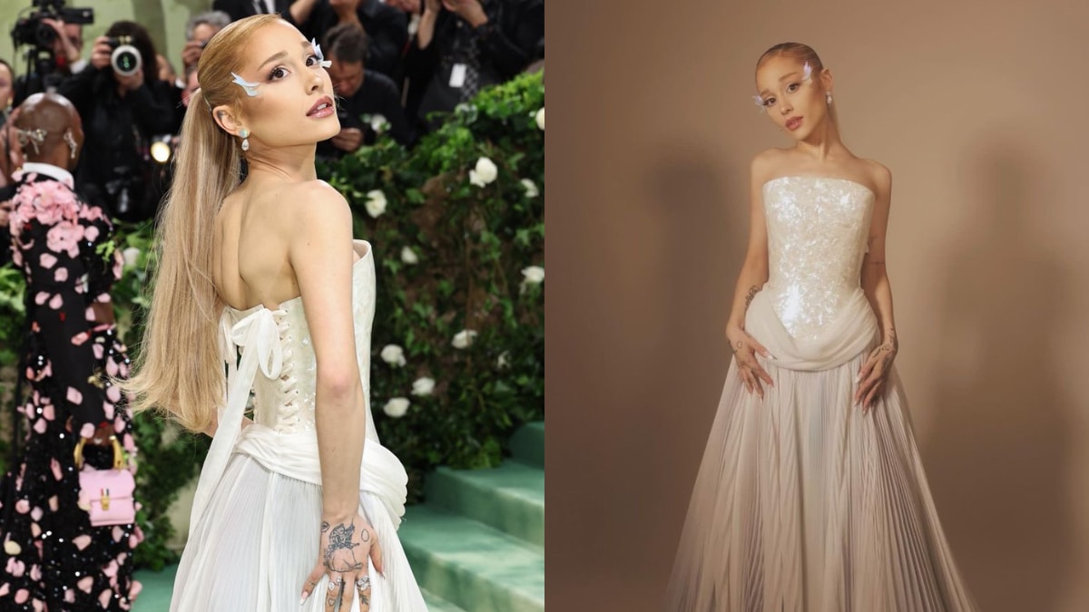 Met Gala 2024: Ariana Grande, özel askısız korse elbisesiyle bir Disney prensesi