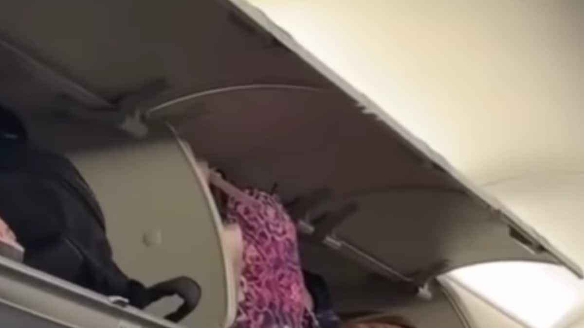 Woman Shocks Passengers After She Was Spotted Sleeping In Plane's Overhead Bin - News18