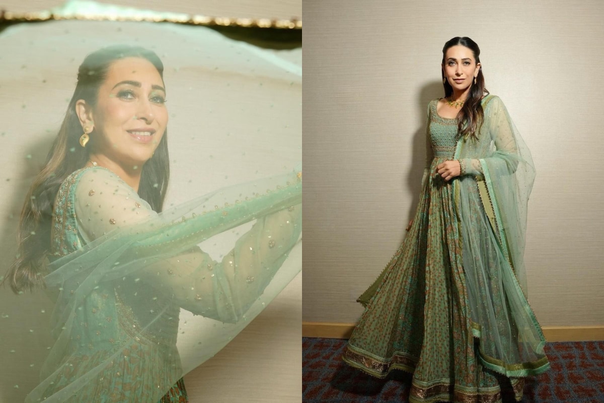 Karisma Kapoor Stuns in A Green Anarkali Suit Priced At Rs 1,50,000