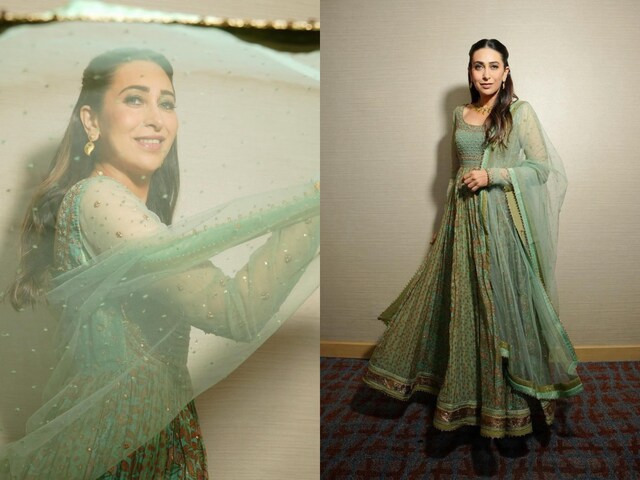 Karisma Kapoor Stuns in A Green Anarkali Suit Priced At Rs 1,50,000 - News18