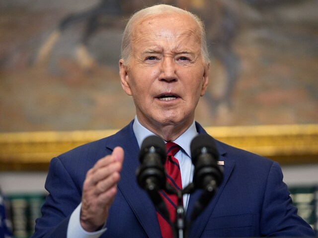 US President Joe Biden delivers remarks about student protests over the war in Gaza, from the Roosevelt Room of the White House, Thursday, May 2, 2024, in Washington. (AP Photo)