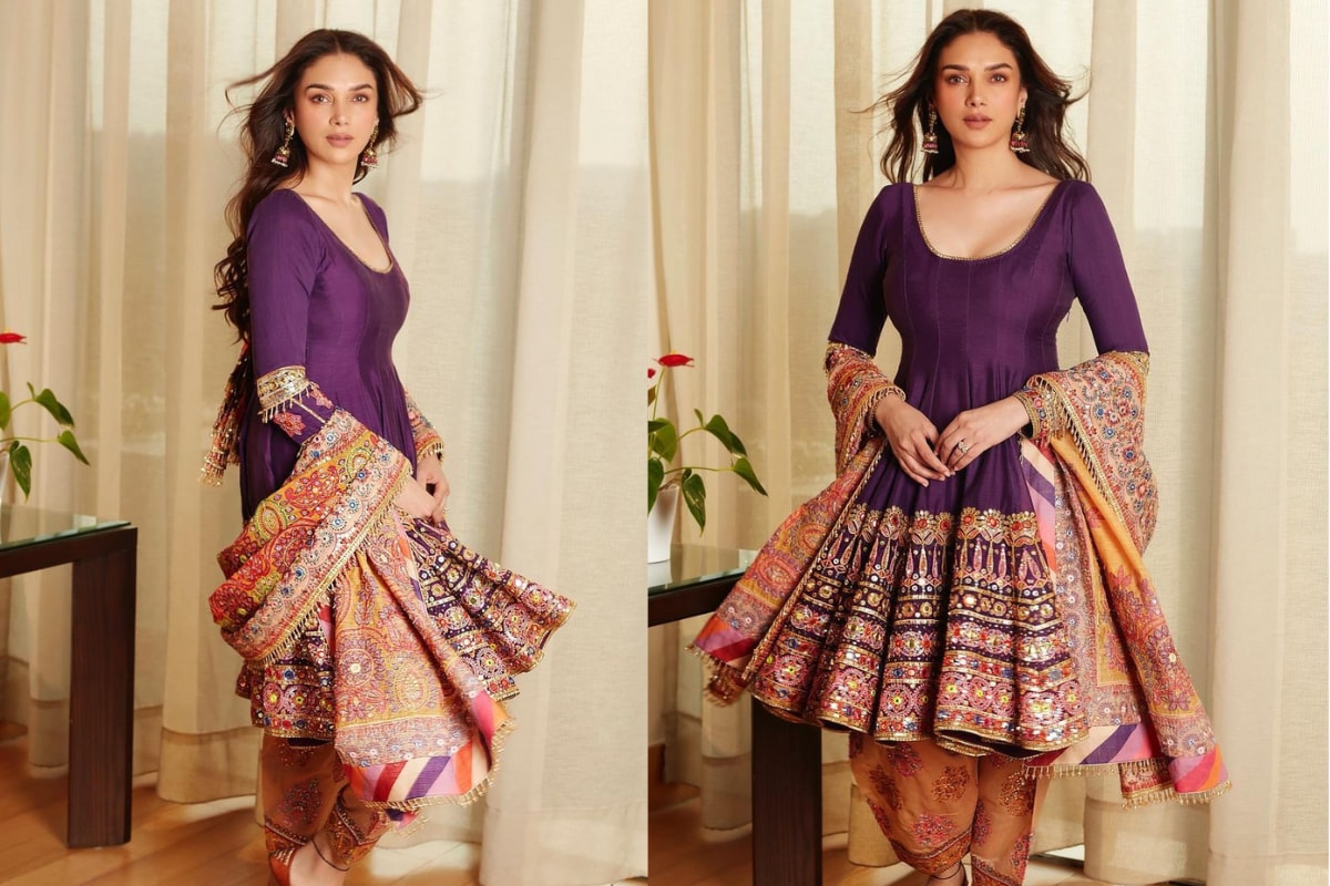 Heermandi Promotions: Aditi Rao Hydari Looks Regal In Vibrant Ethnic Outfit, See Pics