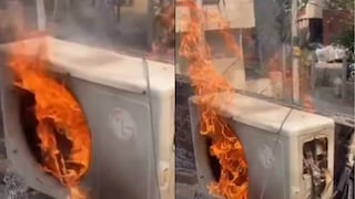 Watch: AC Unit Goes Up In Flames Amid Severe Heatwave In Punjab - Vimarsana News