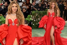 Met Gala 2024: Shakira Makes A Fiery Entrance In Voluminous Red Carolina Herrera Gown