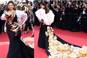Aishwarya Rai Bachchan Casts A Spell On The Cannes 2024 Red Carpet; Gold Flowers Steal The Show