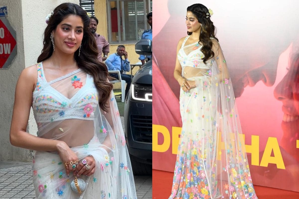 Janhvi Kapoor's Elegant Net Floral Saree Is All Things Summer; See Pictures