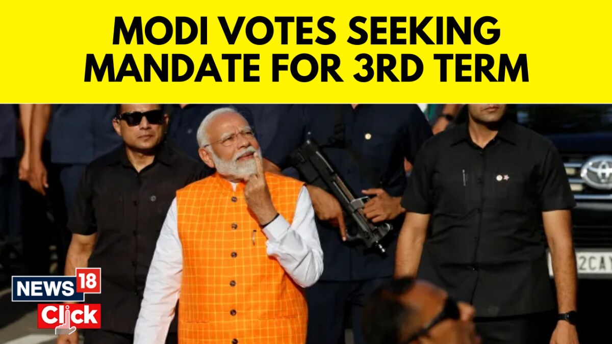 PM casts his vote for Lok Sabha polls in Ahmedabad, Gujarat - News18