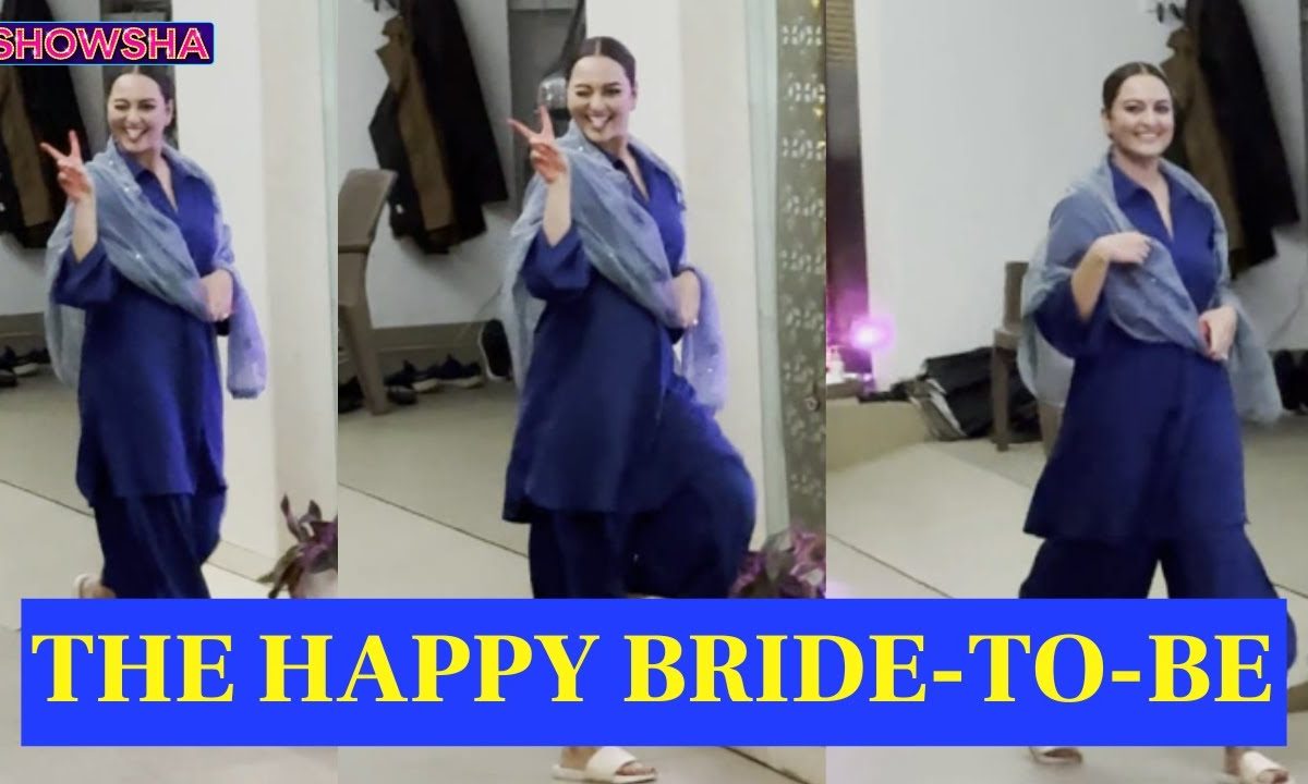Sonakshi Sinha Is The Happiest Bride-To-Be As She Strikes A Mischievous Pose Outside Her Home; WATCH