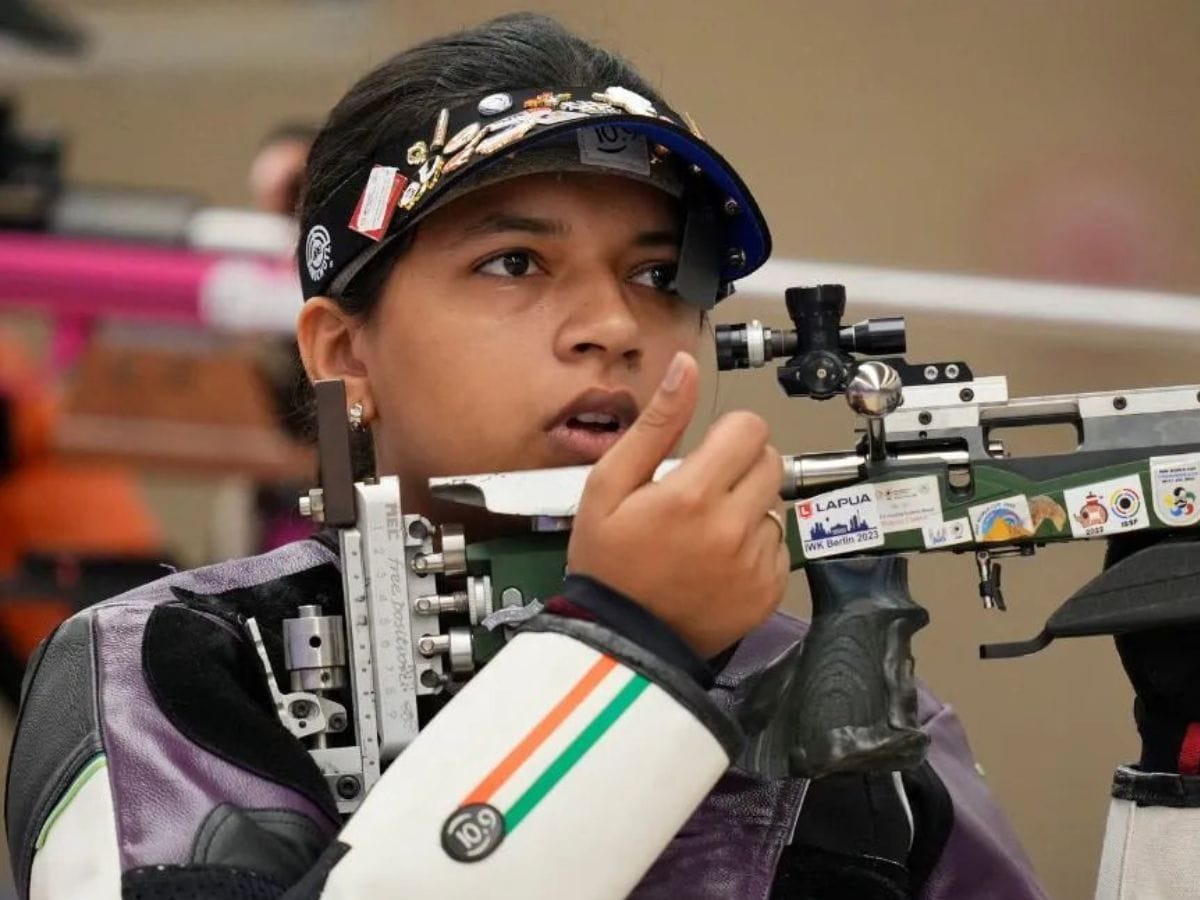 Sift Kaur Samra (Rifle shooting): A world record holder in women's 50m rifle, she is yet to attain an Olympic medal and 2024 might be the year she does that. (Photo: AP) Sift Kaur Samra. (X)