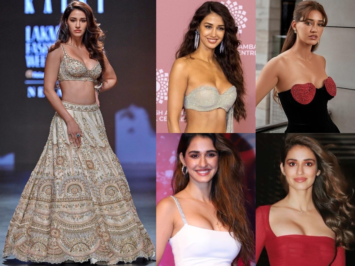 disha patani birthday dress Slit Glamorous Lace Black Long-Sleeve Prom Dress Evening Dress – Pgmdress