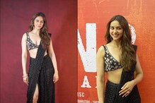 Sexy! Rakul Preet Singh Exudes Elegance In A Glittery Black Saree For Indian 2 Event, Video Goes Viral