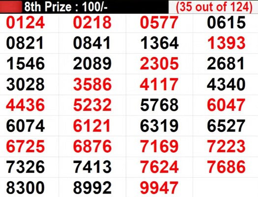 IN PROGRESS: Winning Numbers For 8th Prize - Part 2