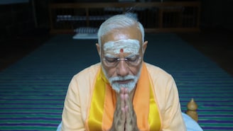 PM Modi on the final day of his meditation session. PM Modi on the final day of his meditation session.