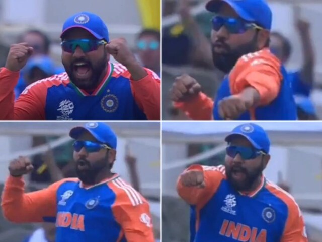 Rohit Sharma's Animated Celebration as Hardik Pandya Picks a Wicket vs ...