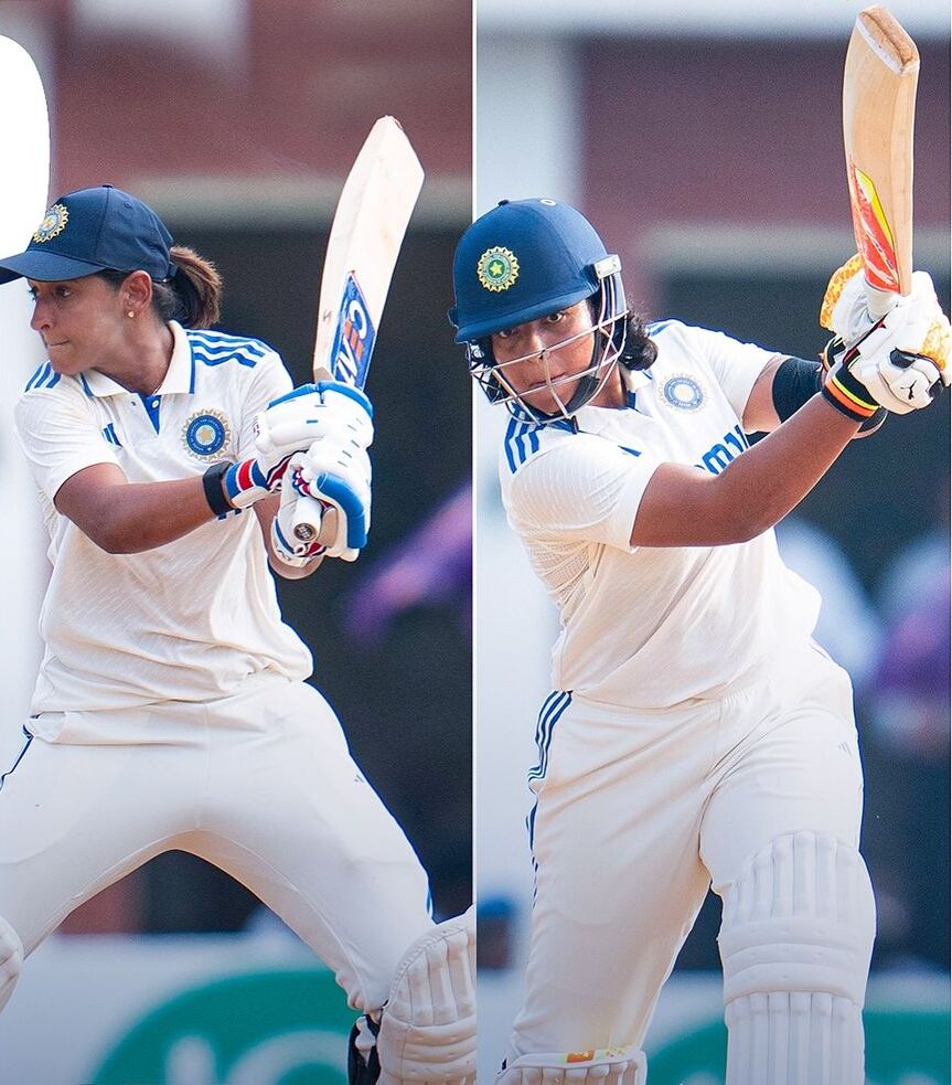 After a successful day 1, Harmanpreet and Richa Ghosh, who is just 2 runs away from scoring fifty, will be continuing the innings on day 2. (Team India) After a successful day 1, Harmanpreet and Richa Ghosh, who is just 2 runs away from scoring fifty, will be continuing the innings on day 2. (Team India)