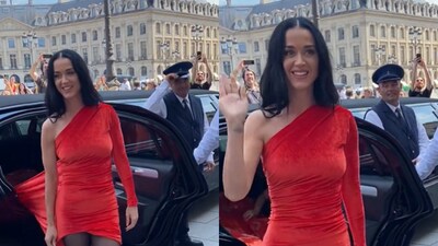 Katy Perry Makes Statement In Red Dress With A 'Never-Ending' Train  Featuring Her Song Lyrics | Movies News - News18