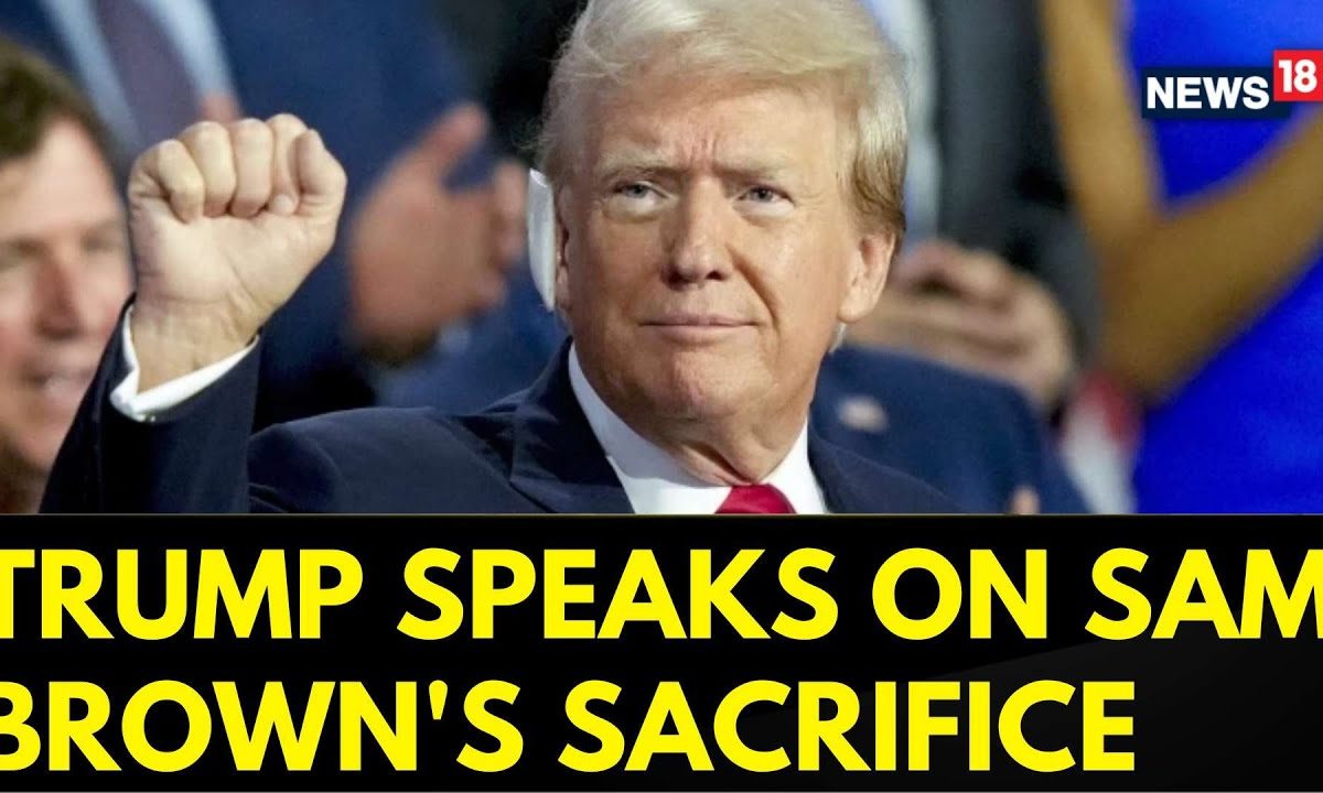 Donald Trump Speech Today | Donald Trump Talks on Sam Brown’s Sacrifice in Afghanistan | GCNN – News18