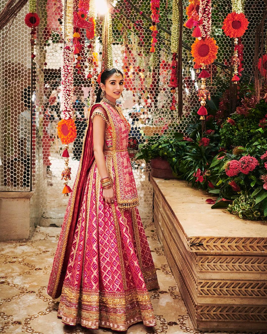Radhika Merchant dazzled in a bespoke ensemble by Manish Malhotra in her mameru or mausalu ceremony, and accessorized with heirloom jewelry passed down from her mother, Shaila Merchant. (Photo: Instagram/@rheakapoor) Radhika Merchant dazzled in a bespoke ensemble by Manish Malhotra in her mameru or mausalu ceremony, and accessorized with heirloom jewelry passed down from her mother, Shaila Merchant. (Photo: Instagram/@rheakapoor)