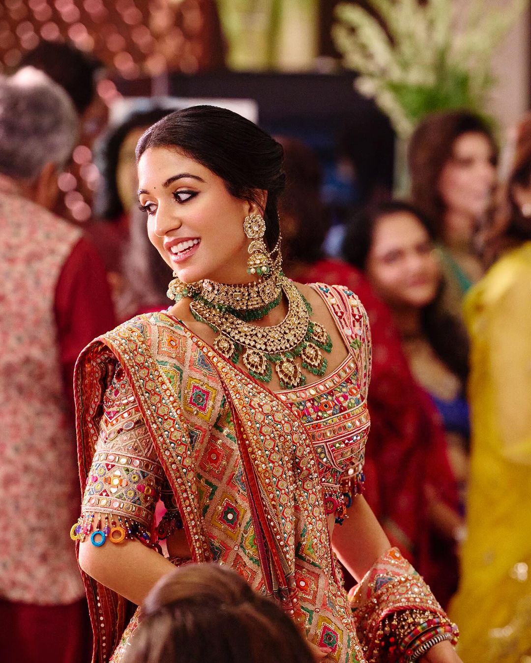 A pretty candid of the gorgeous Radhika Merchant, sporting one of her best looks in a heavily-embellished lehenga choli. (Photo: Instagram/@rheakapoor) A pretty candid of the gorgeous Radhika Merchant, sporting one of her best looks in a heavily-embellished lehenga choli. (Photo: Instagram/@rheakapoor)