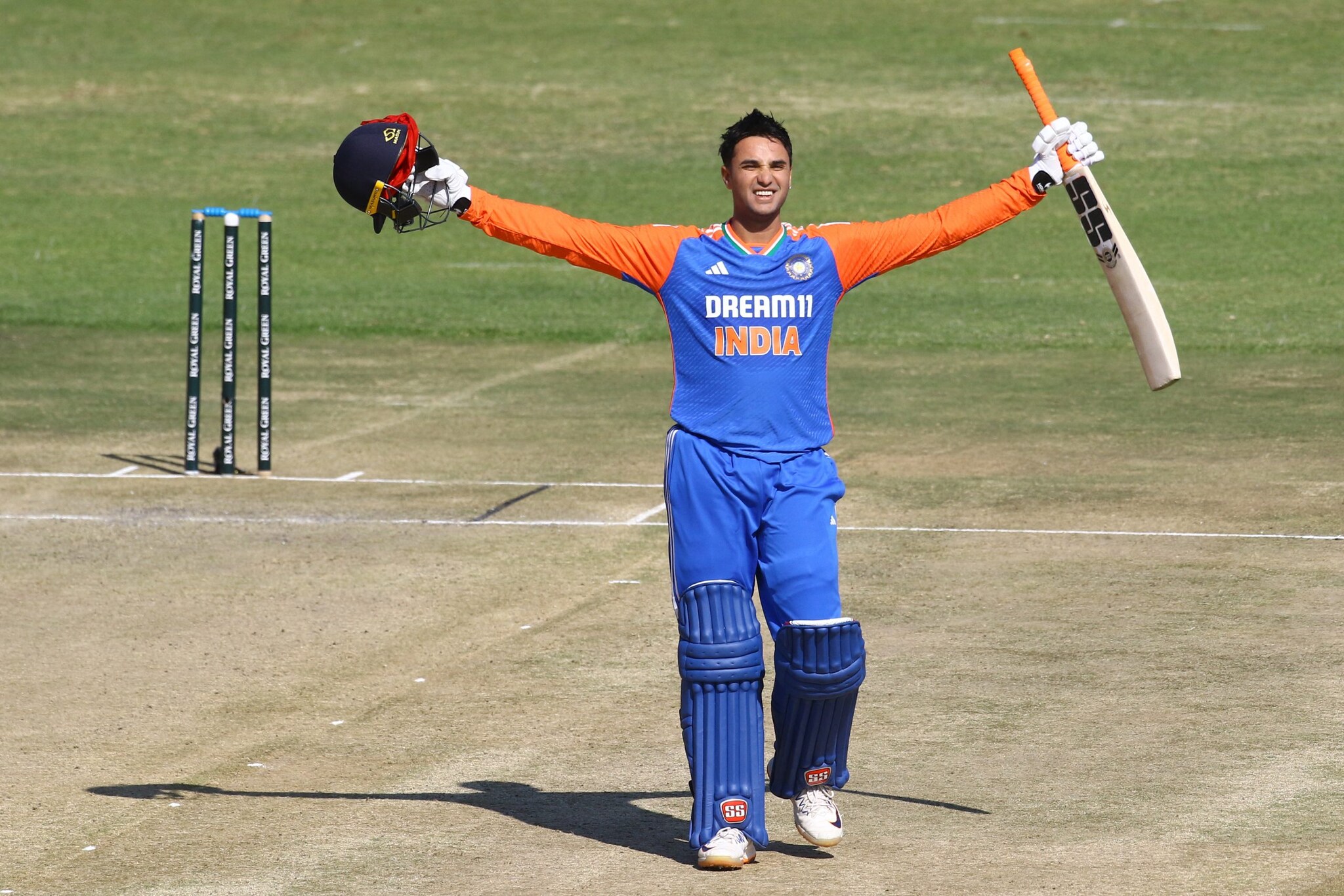 The 22-year-old Abhishek was able to attack the bowlers as he reached his maiden international century in just 47 balls to take the game away from the Zimbabwean bowlers. (Image: AFP) The 22-year-old Abhishek, was able to attack the bowlers as he reached his maiden international century in just 47 balls to take the game away from the Zimbabwean bowlers. (Image: AFP)