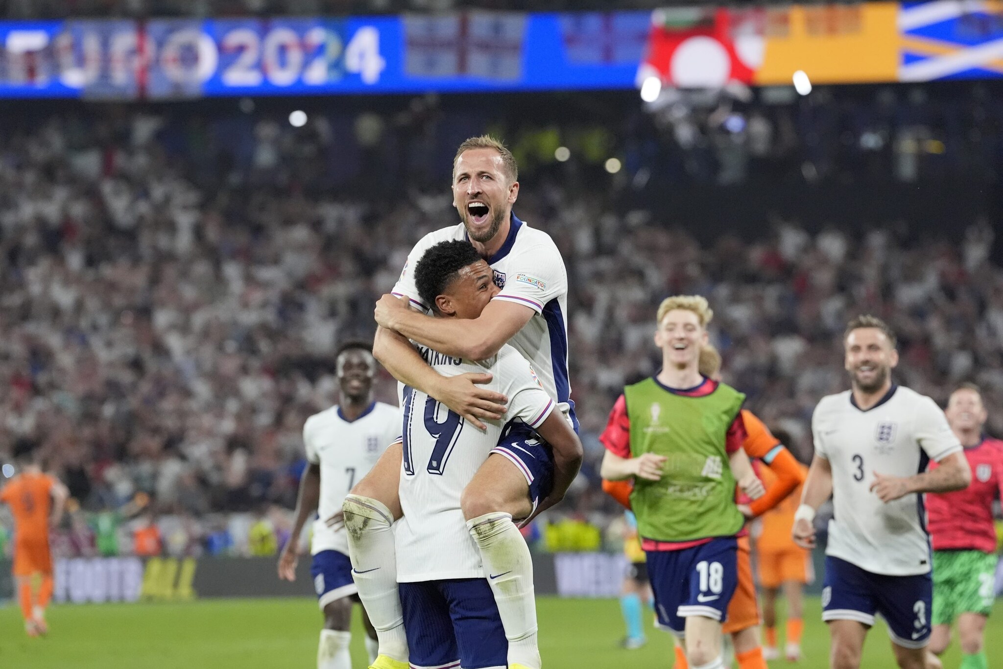 In the 18th minute, England captain Harry Kane makes the most of the penalty opportunity by scoring an equaliser. (AP) In the 18th minute, England captain Harry Kane makes the most of the penalty opportunity by scoring an equaliser. (AP)