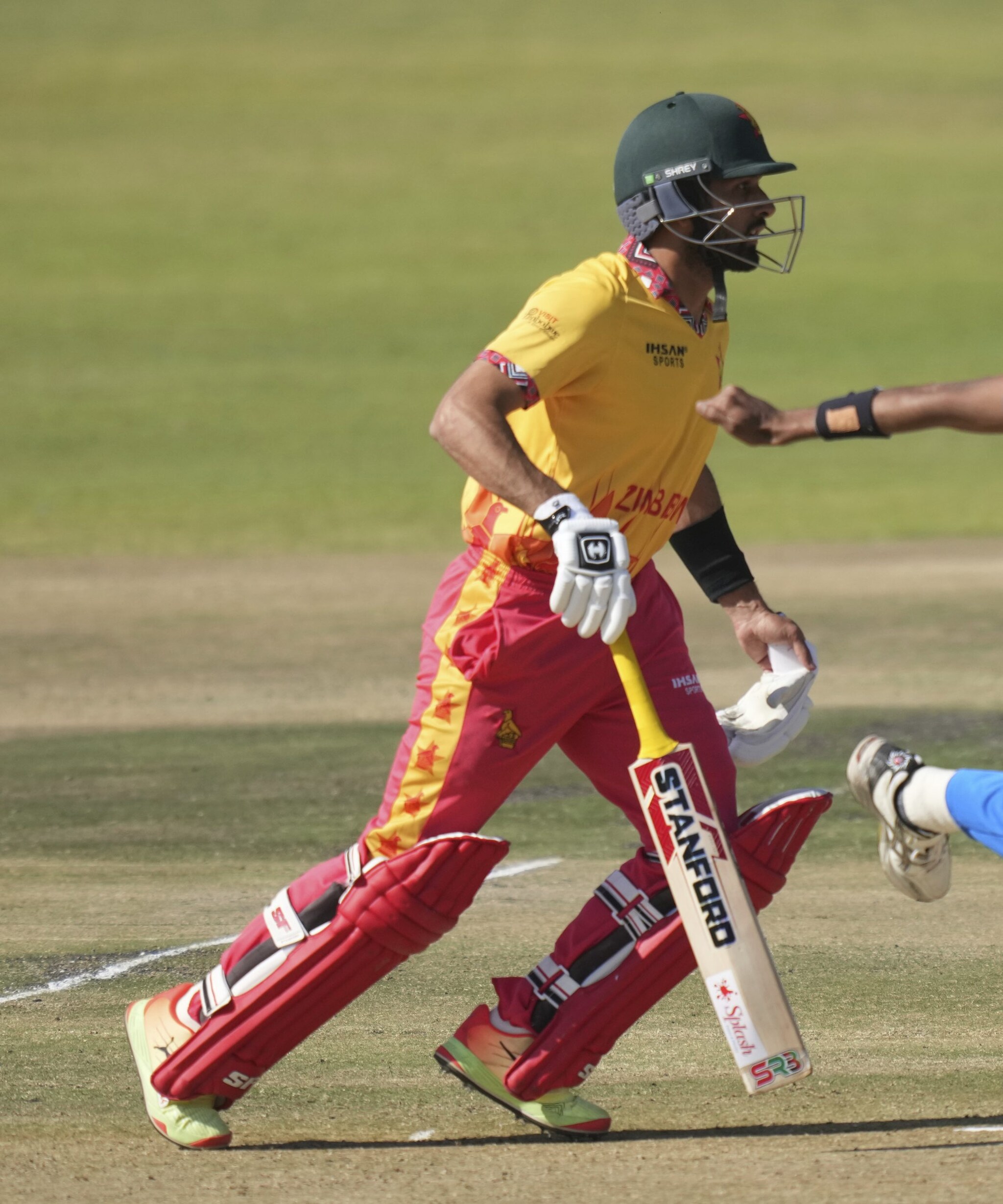 After their dismissal, skipper Sikandar Raza kept the runs coming. He was about to score a half-century but was dismissed at 46. (AP Photo) After their dismissal, skipper Sikandar Raza kept the runs coming. He was about to score a half-century but was dismissed at 46. (AP Photo)