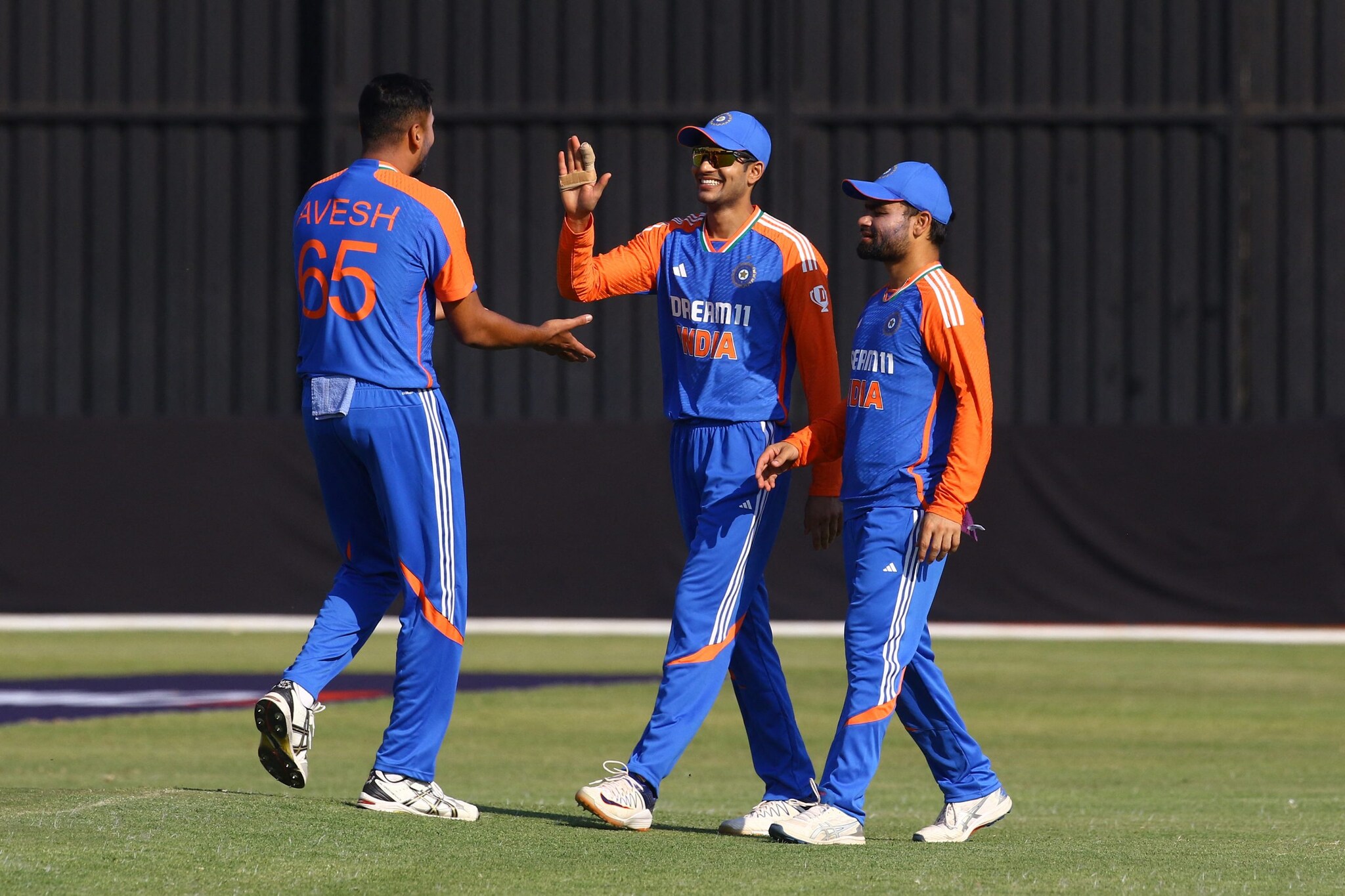 Avesh Khan managed to strike twice in his very first over to get rid of Dion Myers and the skipper Sikandar Raza as well to make it 4 wickets for India in the powerplay. (Image: AFP) Avesh Khan managed to strike twice in his very first over to get rid of Dion Myers and the skipper Sikandar Raza as well to make it 4 wickets for India in the powerplay. (Image: AFP)