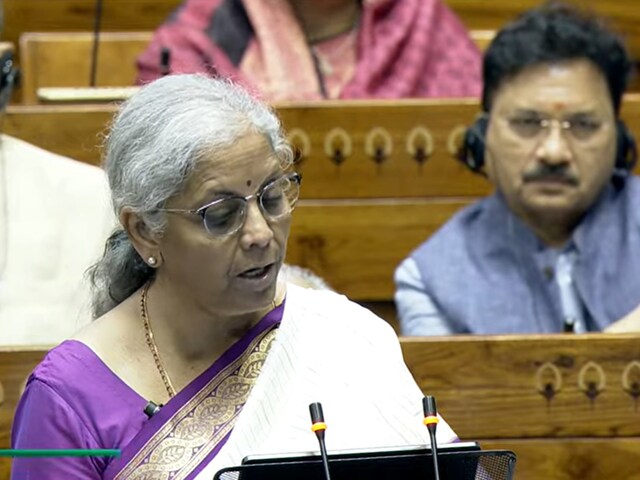 Finance Minister Nirmala Sitharaman presenting the Union Budget 2024.