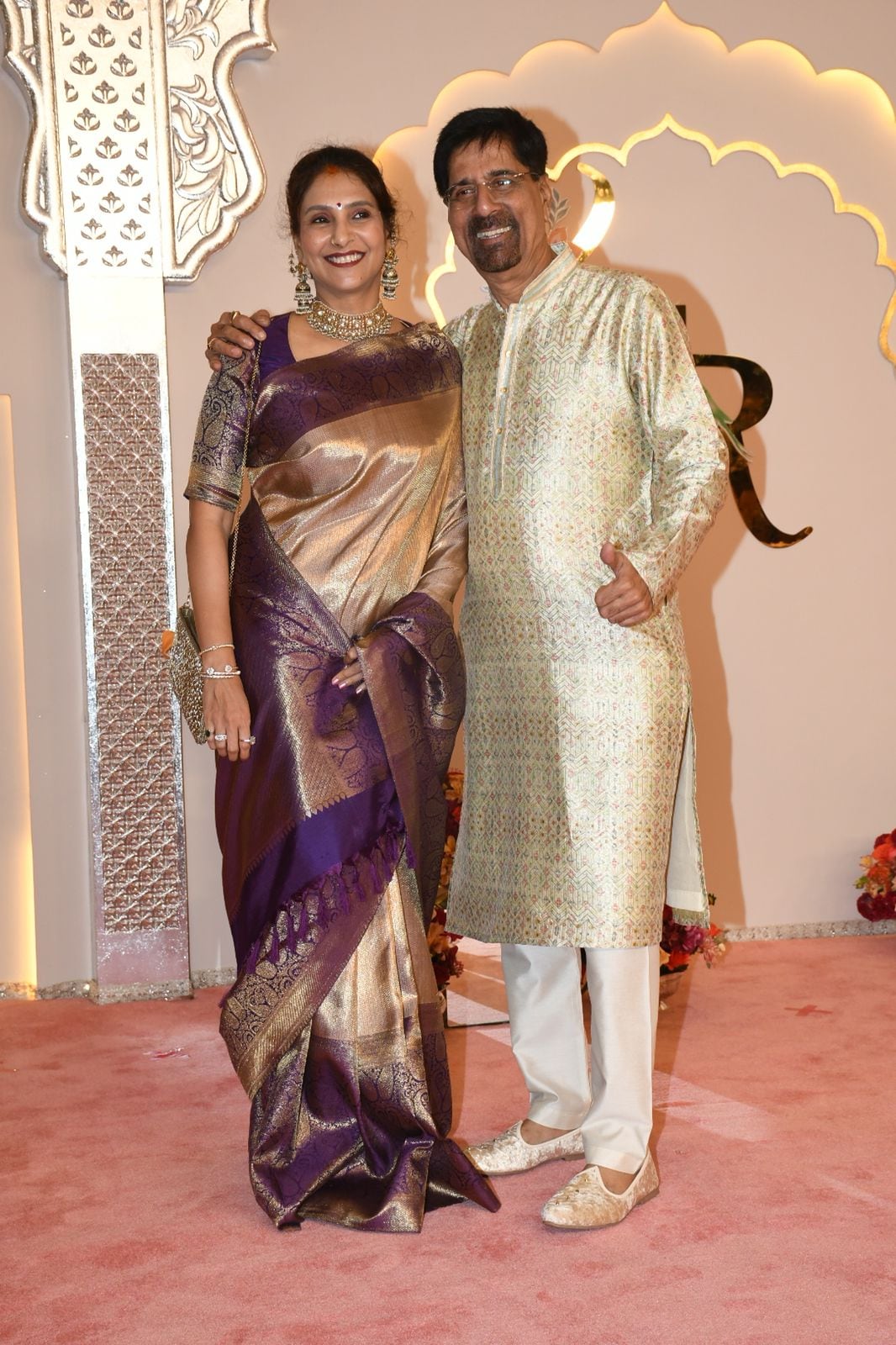 Cricketer Krishnamachari Srikkanth and his wife are also present at Anant Ambani and Radhika Merchant's wedding party. (Image: Viral Bhayani) Cricketer Krishnamachari Srikkanth and his wife are also present at Anant Ambani and Radhika Merchant's wedding party. (Image: Viral Bhayani)