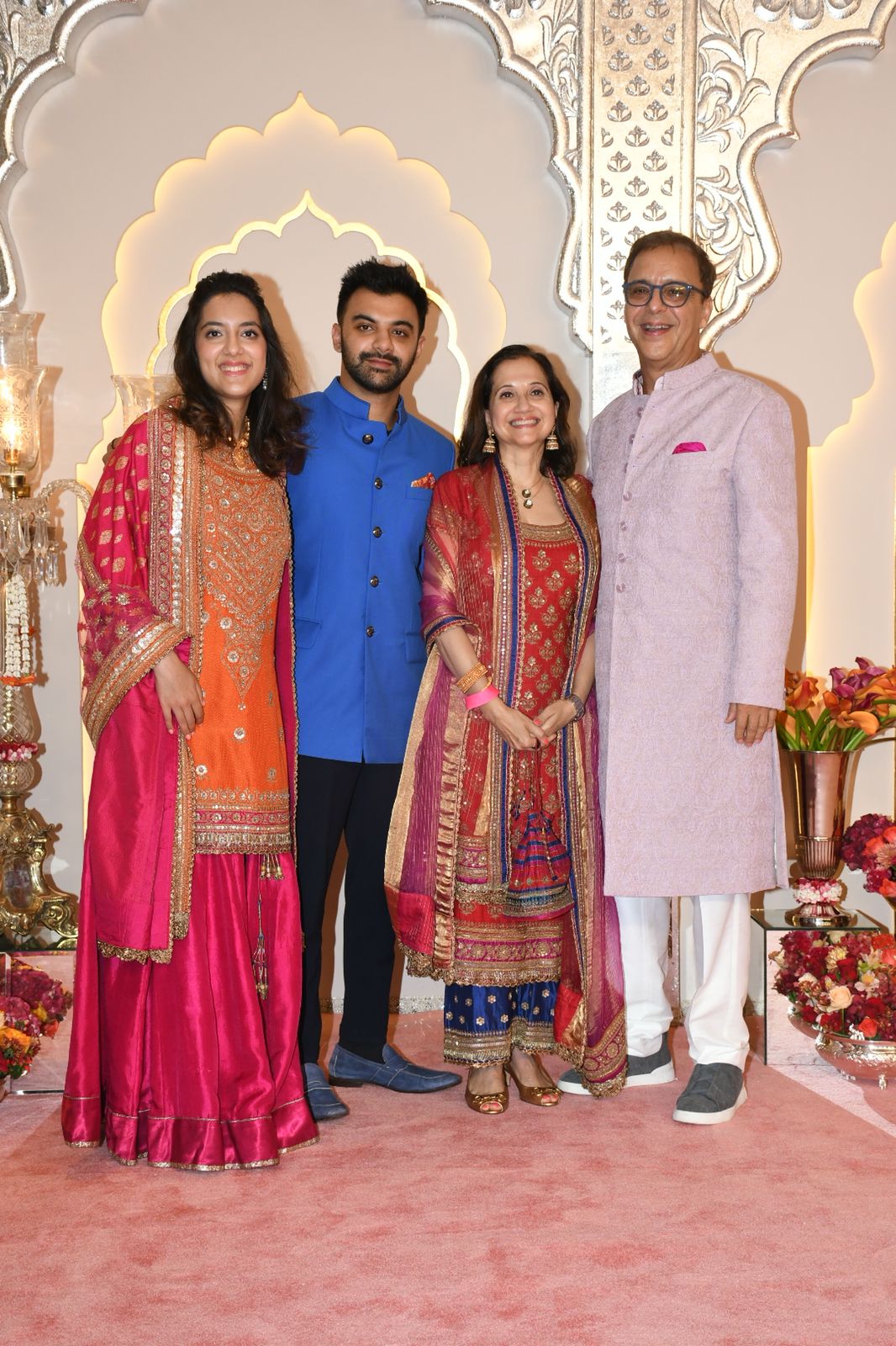 Director Vidhu Vinod Chopra and his wife Anupama arrived with their children to attend the grand wedding. (Image: Viral Bhayani) Director Vidhu Vinod Chopra and his wife Anupama arrived with their children to attend the grand wedding. (Image: Viral Bhayani)