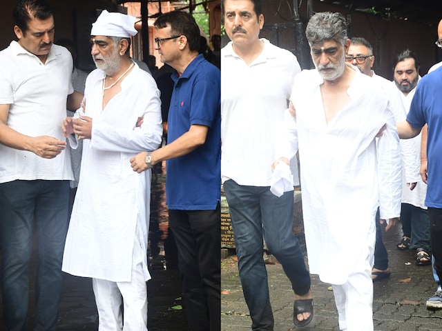 Krishan Kumar at his daughter Tishaa's funeral. (Pic: Viral Bhayani)