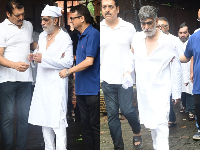 Krishan Kumar at his daughter Tishaa's funeral. (Pic: Viral Bhayani)
