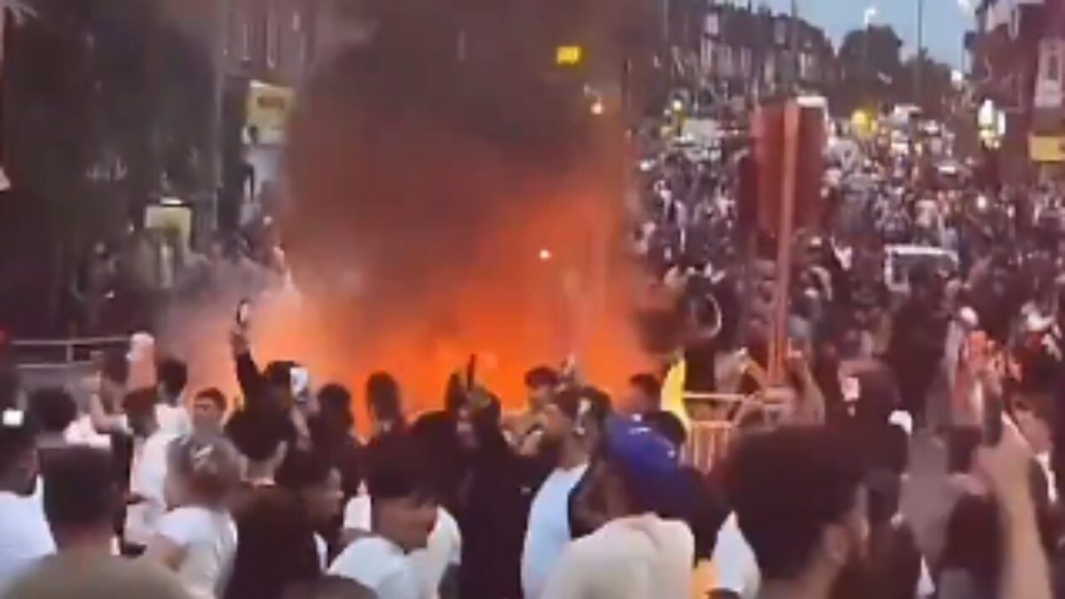 Riots in Leeds: Bus Set Ablaze and Police Car Overturned