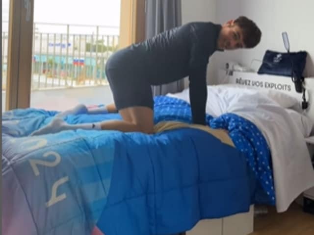 Paris Olympics 2024: Great Britain's Tom Daley testing out 'anti-sex’ cardboard beds (Instagram)