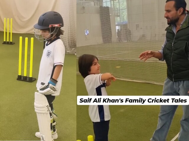 Taimur Ali Khan Bats at Lord's Nets; Saif Ali Khan Tells Him Family's ...