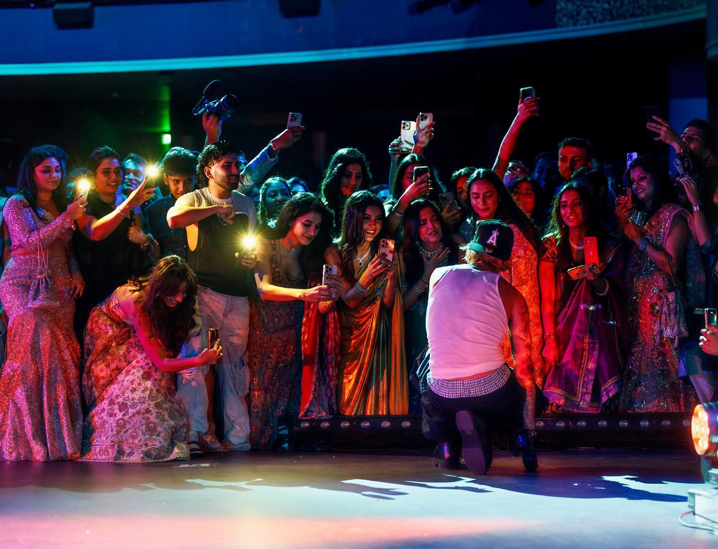  The event was lit up with Justin Bieber's presence. A dream-like mini JB concert happened in India thanks to the Ambani family. (Instagram/@justinbieber)