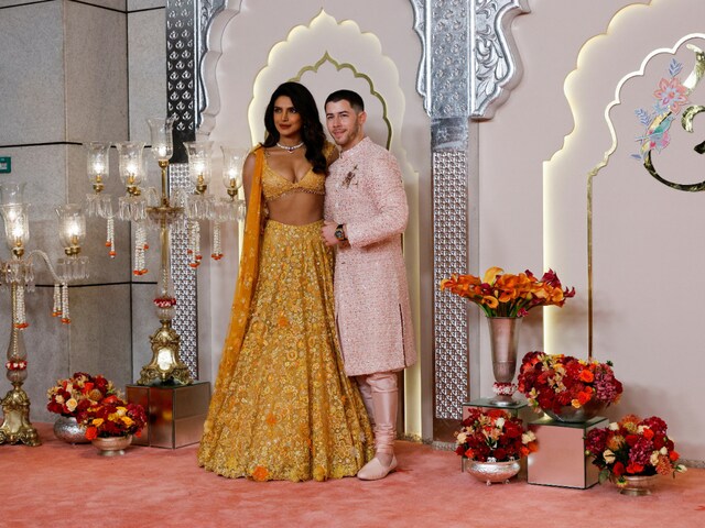 Priyanka Chopra In Tarun Tahiliani and Nick Jonas In Sabyasachi Sparkle at Anant Ambani Radhika Merchant's Wedding Celebration - News18