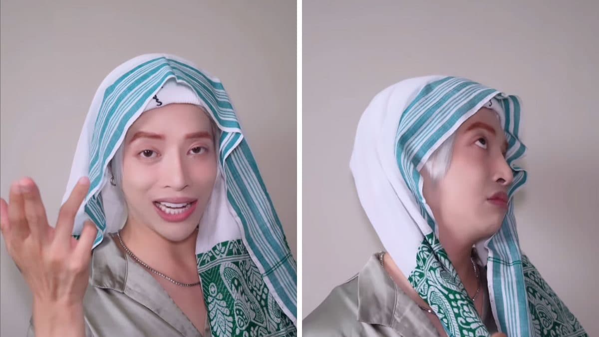 Watch: Korean singer Aoora lips along to a popular social media trend: “Pehle Mein Ek Kaan Se…”