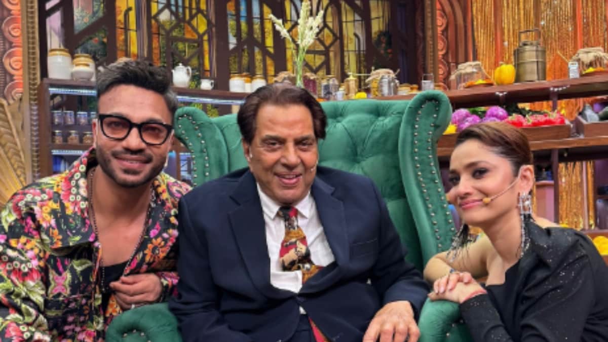 Ankita Lokhande, Vikas Jain Share Beautiful Photo With Dharmendra From Laughter Chef Sets